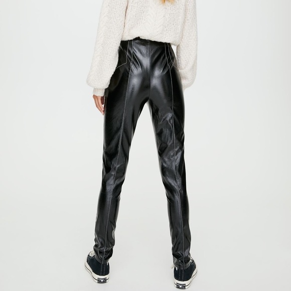 ARITZIA Faux Leather Moto Tessy Pant - Picture 4 of 9